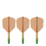Caliburn SUP Flights - Moulded Shaft and Flight -  Standard No6 - Crack - Green & Orange