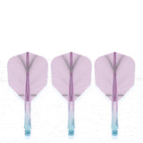 Caliburn SUP Flights - Moulded Shaft and Flight -  Standard No6 - Feather - Blue & Purple