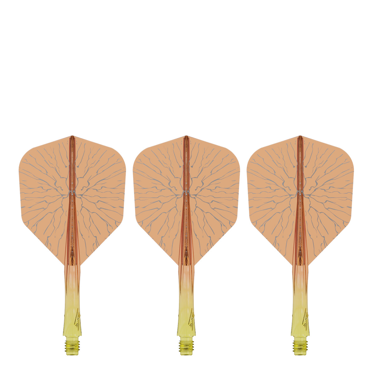 Caliburn SUP Flights - Moulded Shaft and Flight -  Standard No6 - Crack - Yellow & Orange