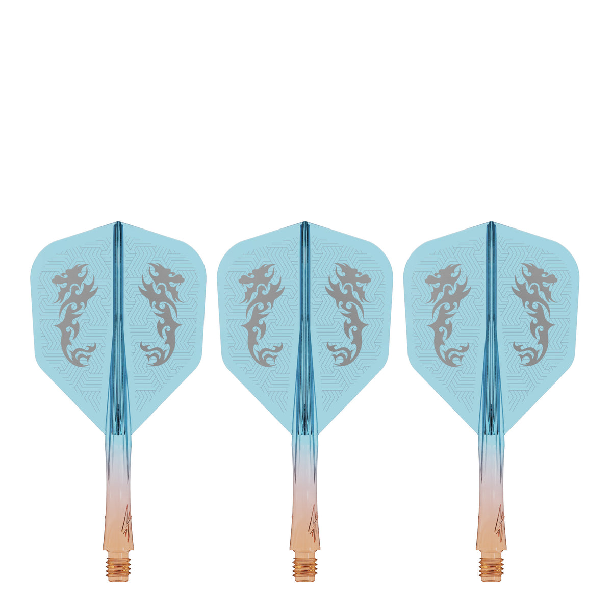 Caliburn SUP Flights - Moulded Shaft and Flight -  Standard No6 - Dragon - Orange & Blue