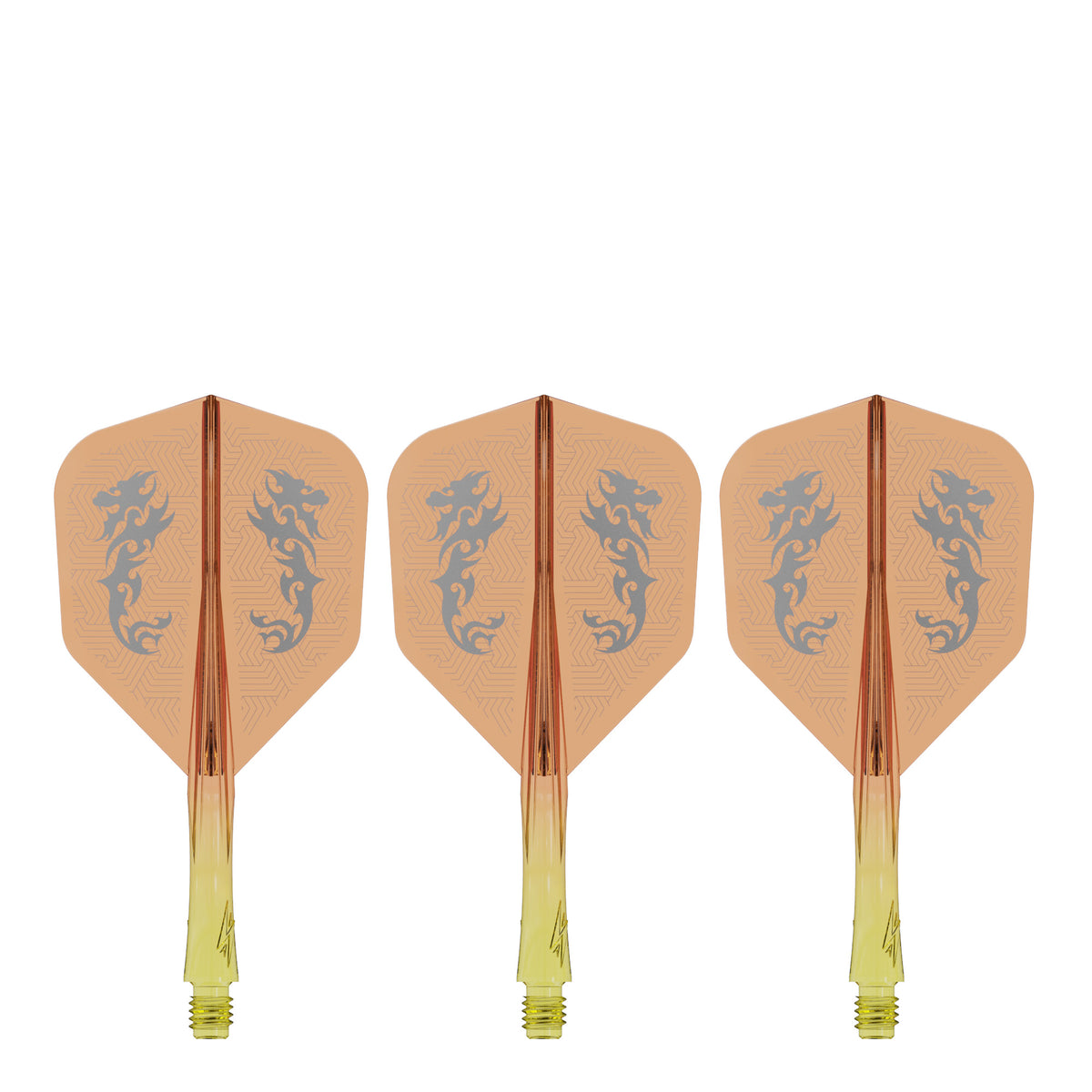 Caliburn SUP Flights - Moulded Shaft and Flight -  Standard No6 - Dragon - Yellow & Orange