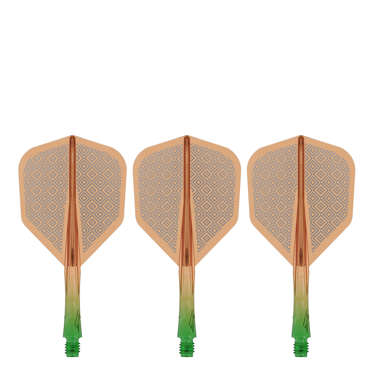 Caliburn SUP Flights - Moulded Shaft and Flight -  Standard No6 - Block - Green & Orange