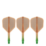 Caliburn SUP Flights - Moulded Shaft and Flight -  Standard No6 - Block - Green & Orange
