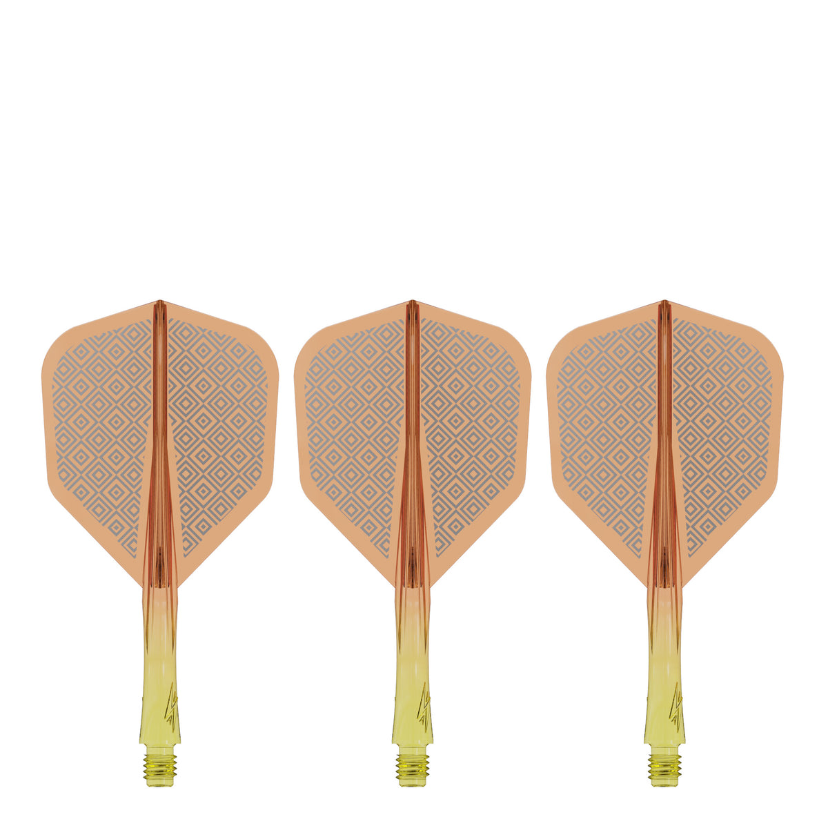 Caliburn SUP Flights - Moulded Shaft and Flight -  Standard No6 - Block - Yellow & Orange