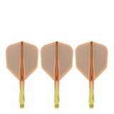 Caliburn SUP Flights - Moulded Shaft and Flight -  Standard No6 - Block - Yellow & Orange
