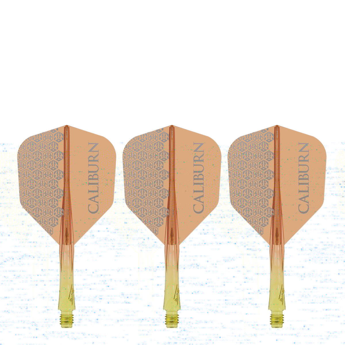 Caliburn SUP Flights - Moulded Shaft and Flight -  Standard No6 - Logo - Yellow & Orange