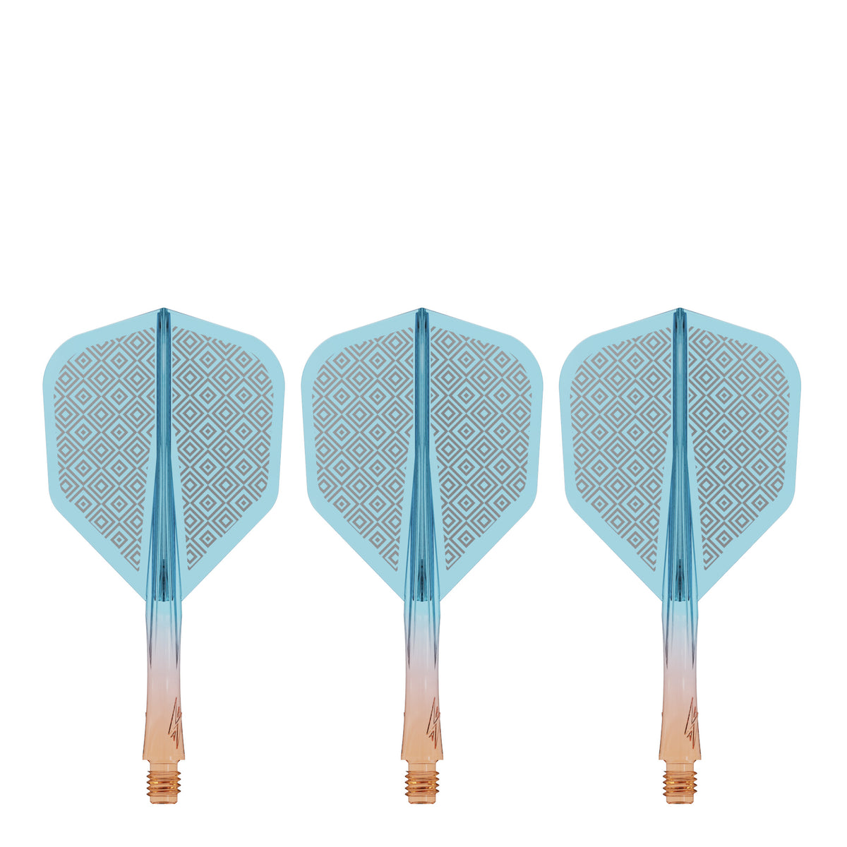 Caliburn SUP Flights - Moulded Shaft and Flight -  Standard No6 - Block - Orange & Blue
