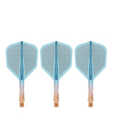 Caliburn SUP Flights - Moulded Shaft and Flight -  Standard No6 - Block - Orange & Blue