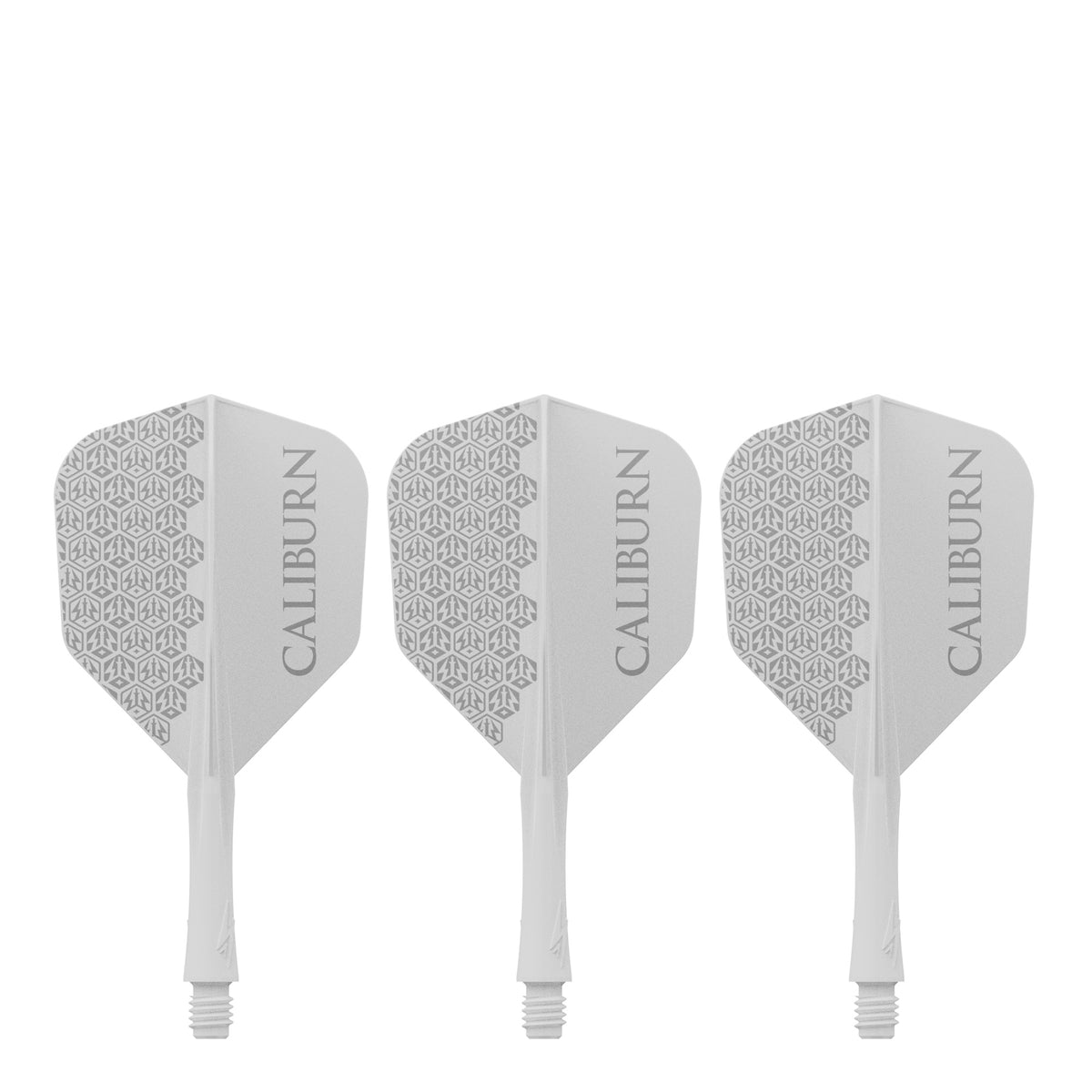 Caliburn SUP Flights - Moulded Shaft and Flight -  Standard No6 - Logo - White