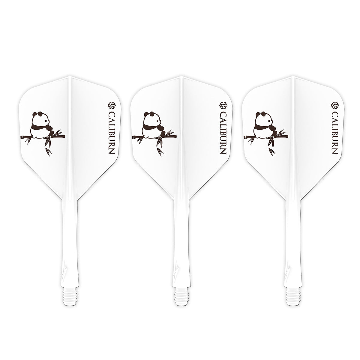 Caliburn SUP Dart Flights - Moulded Flight & Shaft - Standard No6 - Panda - White