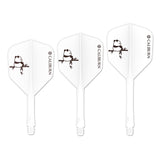 Caliburn SUP Dart Flights - Moulded Flight & Shaft - Standard No6 - Panda - White