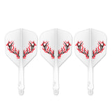 Caliburn SUP Dart Flights - Moulded Flight & Shaft - Standard No6 - Rynit - White