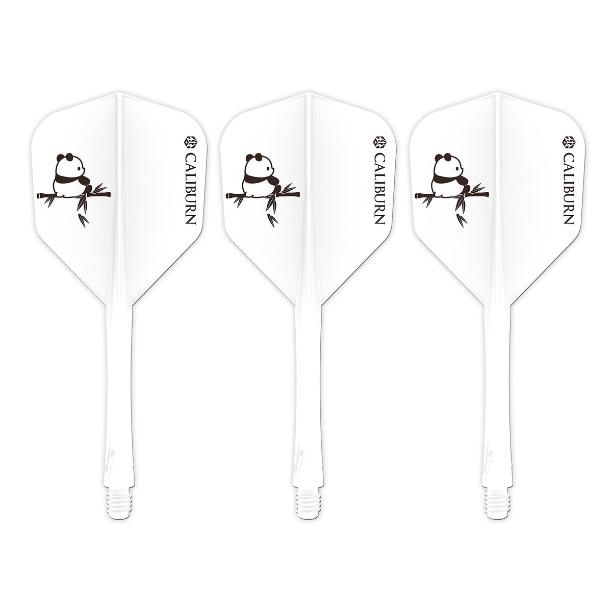 Caliburn SUP Dart Flights - Moulded Flight & Shaft - Standard No6 - Panda - White