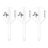 Caliburn SUP Dart Flights - Moulded Flight & Shaft - Standard No6 - Panda - White