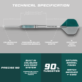 Precise 180 MRV1 Darts - Steel Tip - 90% Tungsten