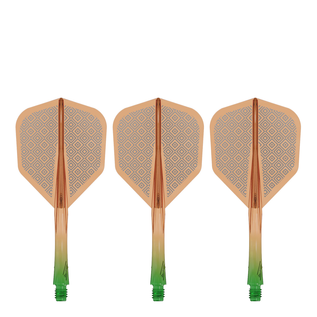 Caliburn SUP Flights - Moulded Shaft and Flight -  Standard No6 - Block - Green & Orange