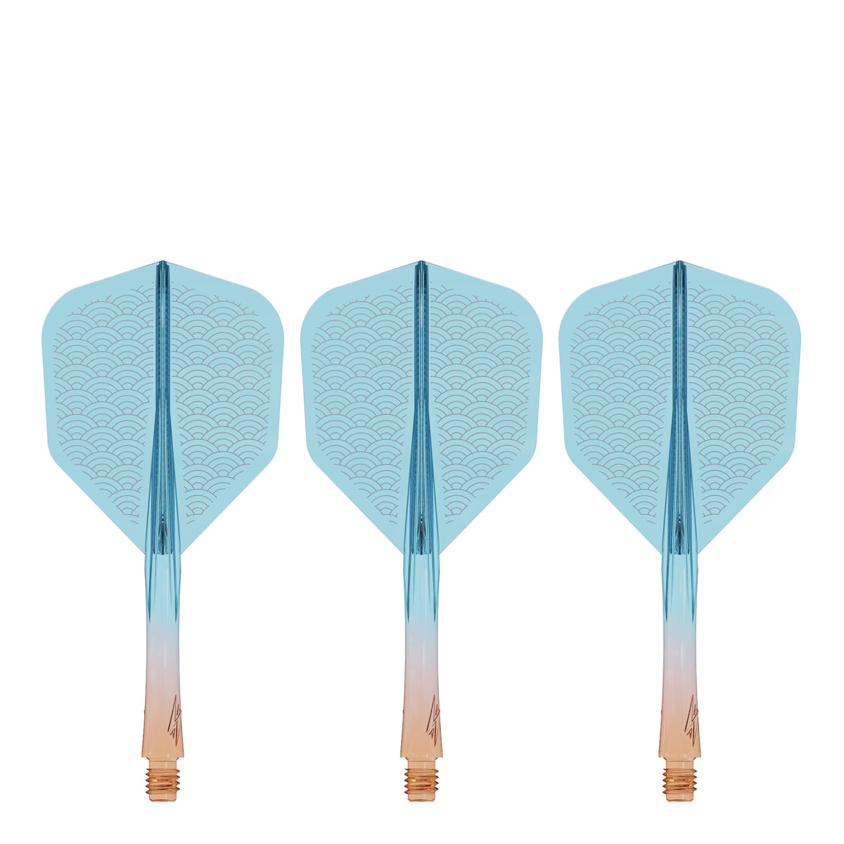 Caliburn SUP Flights - Moulded Shaft and Flight -  Standard No6 - Waves - Orange & Blue