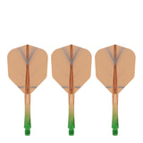 Caliburn SUP Flights - Moulded Shaft and Flight -  Standard No6 - Feather - Green & Orange