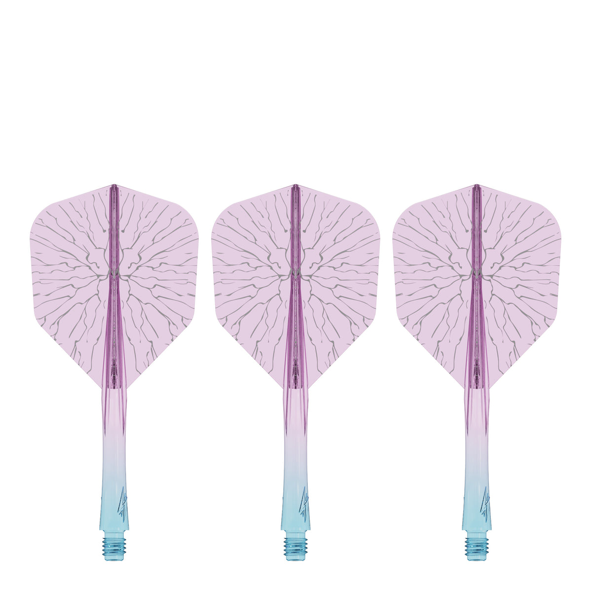 Caliburn SUP Flights - Moulded Shaft and Flight -  Standard No6 - Crack - Blue & Purple