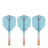 Caliburn SUP Flights - Moulded Shaft and Flight -  Standard No6 - Feather - Orange & Blue