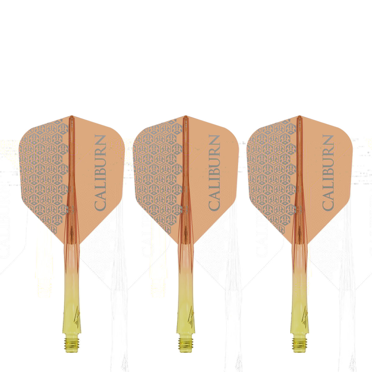 Caliburn SUP Flights - Moulded Shaft and Flight -  Standard No6 - Logo - Yellow & Orange
