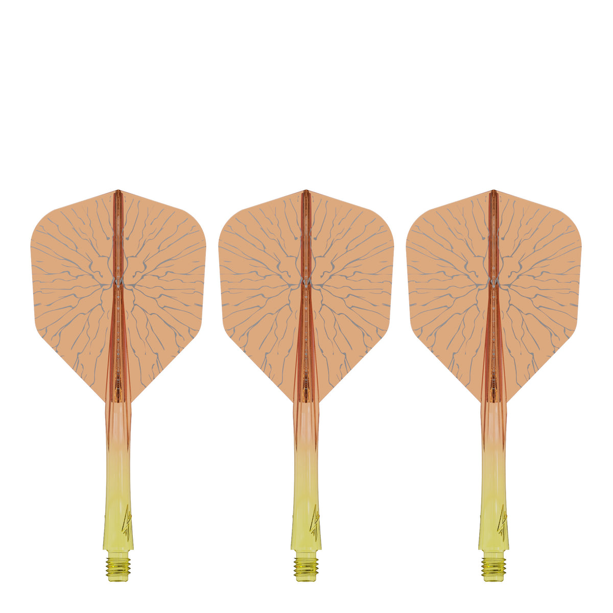 Caliburn SUP Flights - Moulded Shaft and Flight -  Standard No6 - Crack - Yellow & Orange