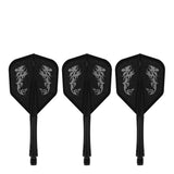 Caliburn SUP Flights - Moulded Shaft and Flight -  Standard No6 - Dragon - Black