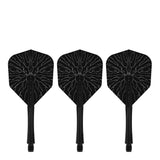 Caliburn SUP Flights - Moulded Shaft and Flight -  Standard No6 - Crack - Black
