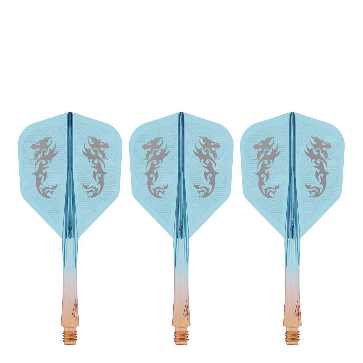 Caliburn SUP Flights - Moulded Shaft and Flight -  Standard No6 - Dragon - Orange & Blue