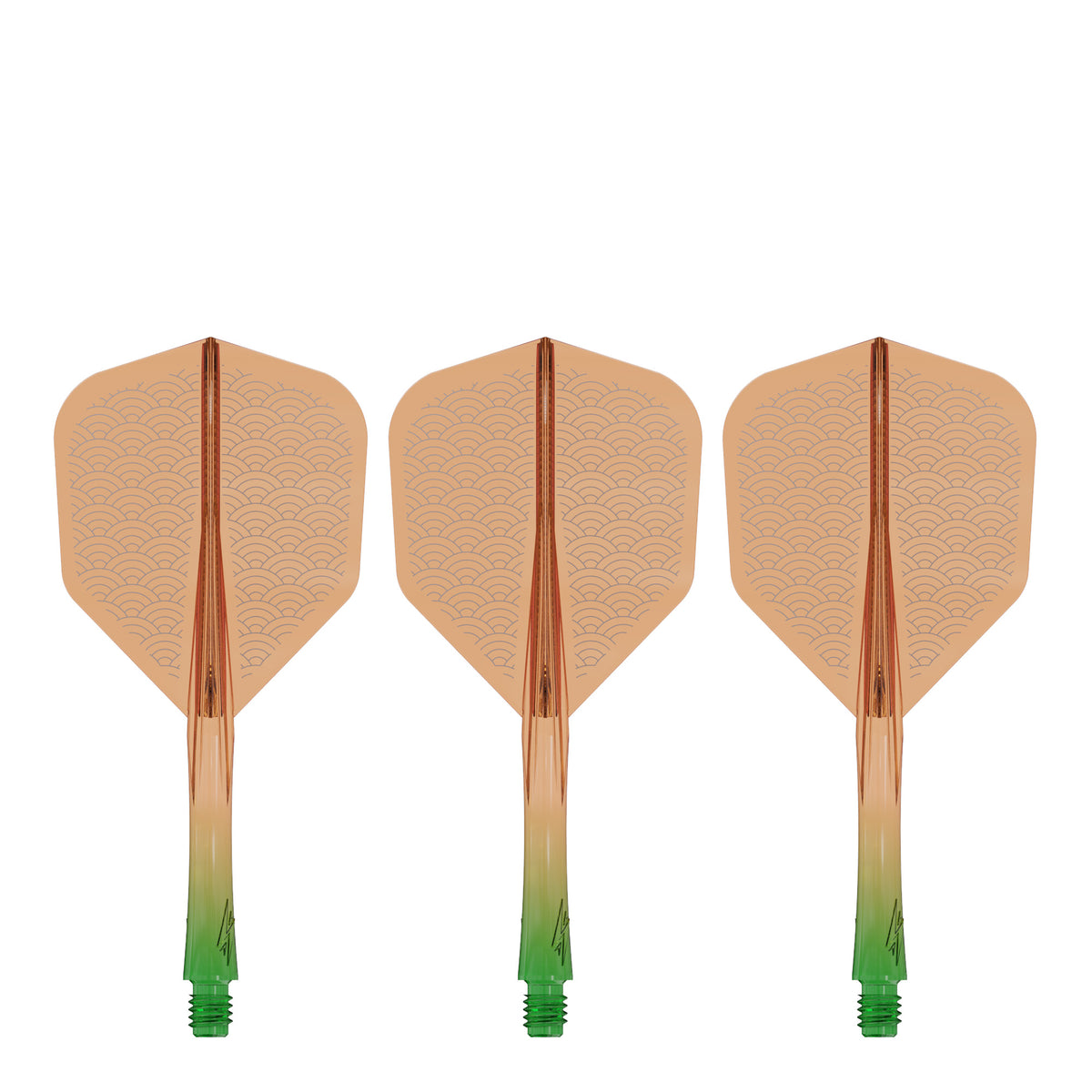 Caliburn SUP Flights - Moulded Shaft and Flight -  Standard No6 - Waves - Green & Orange