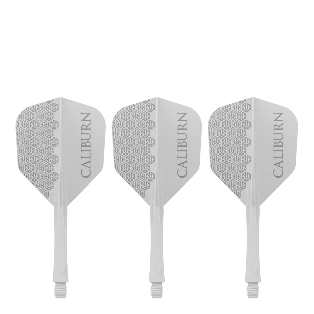 Caliburn SUP Flights - Moulded Shaft and Flight -  Standard No6 - Logo - White