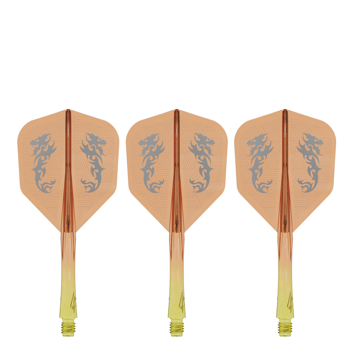 Caliburn SUP Flights - Moulded Shaft and Flight -  Standard No6 - Dragon - Yellow & Orange