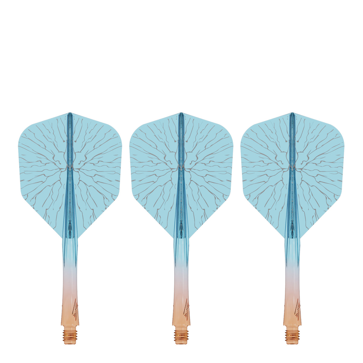 Caliburn SUP Flights - Moulded Shaft and Flight -  Standard No6 - Crack - Orange & Blue
