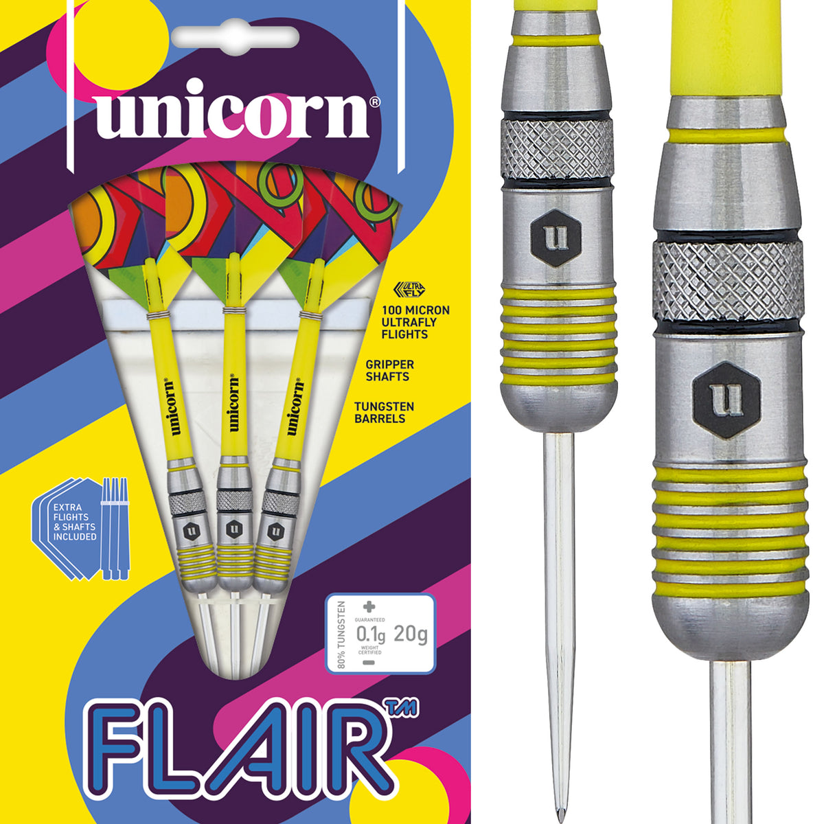 Unicorn Flair Darts - Steel Tip - Style 1 - Short Bomb