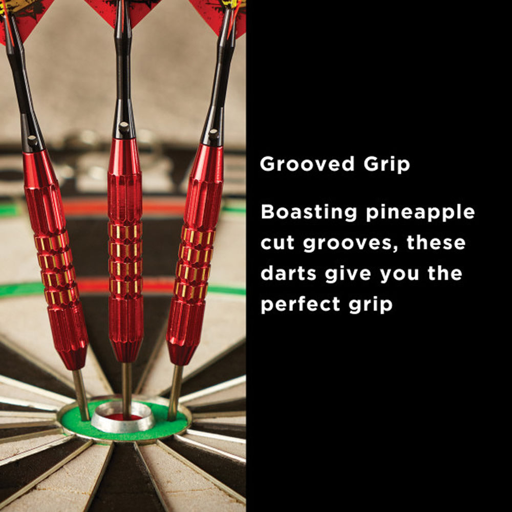 Viper Comix Darts - Steel Tip - Coated Alloy - Cut Grooves - inc Extras - Red