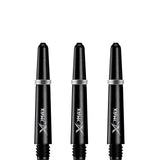 XQMax Polycarbonate Dart Shafts - Solid Colour with Logo - includes Springs - Black