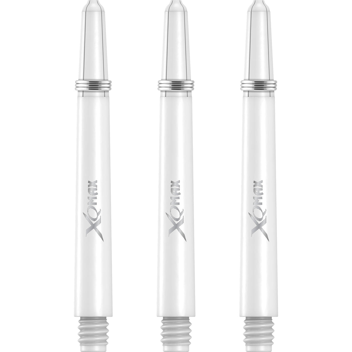 XQMax Polycarbonate Dart Shafts - Solid Colour with Logo - includes Springs - White
