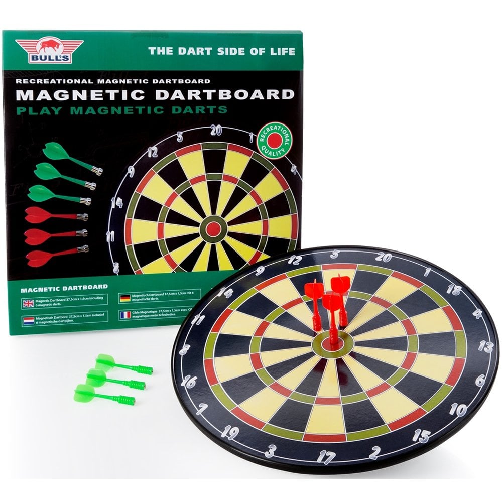 Bulls - Magnetic Dartboard - Hard Surface with 6 Free Magnetic Darts