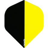 Designa Two Tone Contrast Dart Flights - Std Black Yellow
