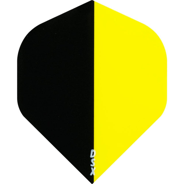 Designa Two Tone Contrast Dart Flights - Std Black Yellow