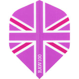 Dart Flights - Raw 100 - 100 Micron - Std - Union Jack Pink