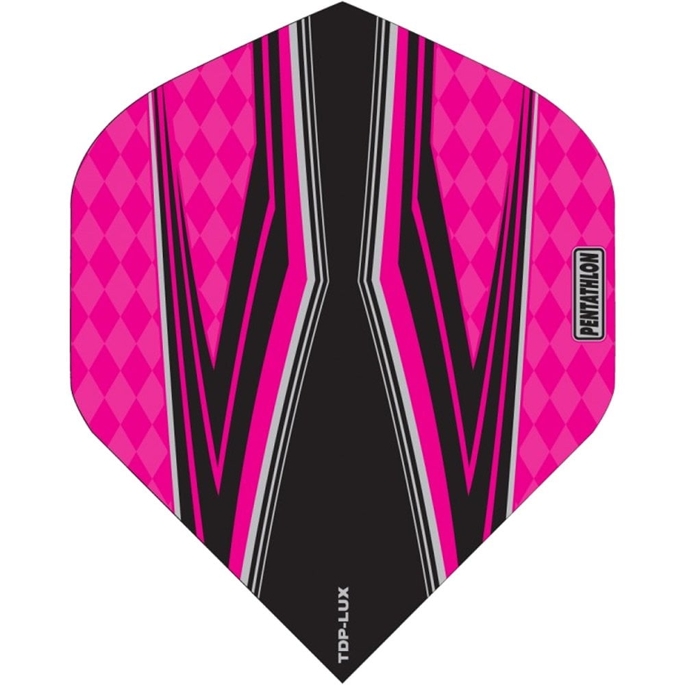 Pentathlon TDP-Lux Dart Flights - Vision Black Centre - No2 - Std Pink