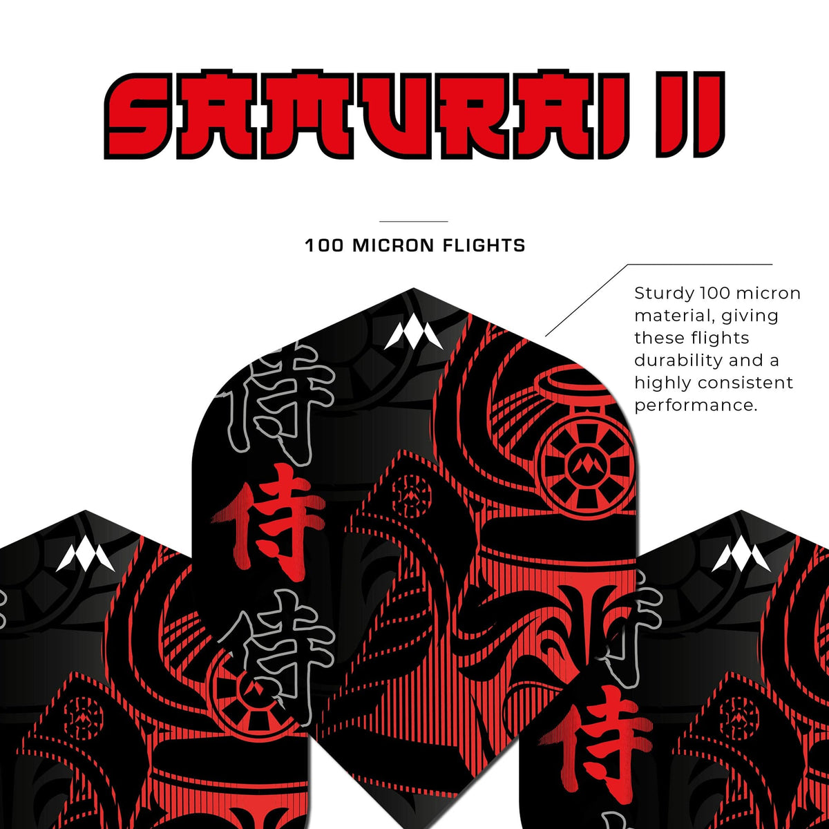 Mission Solo Dart Flights - Std - No2 - Samurai II - Red