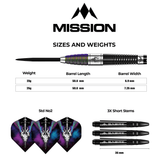 Mission Occult Darts - Steel Tip - 90% - Black & Coral PVD