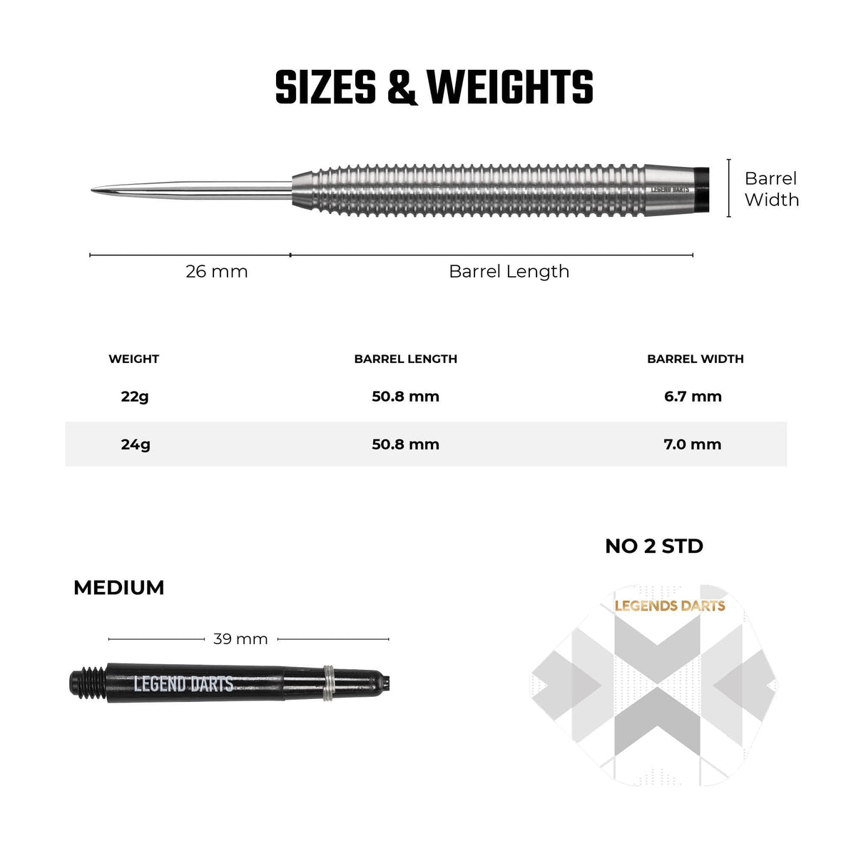 Legend Darts - Steel Tip - 90% Tungsten - Pro Series - V6 - Multi Ringed