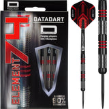 Datadart Element 74 Darts - Steel Tip - Black Titanium - Red Rings 22g