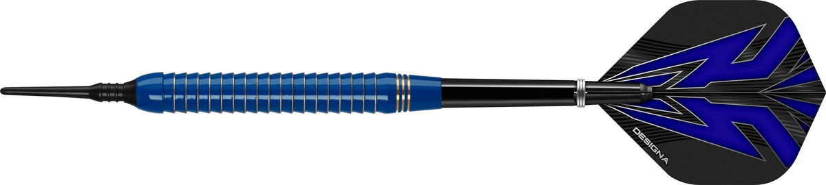 Designa Mako Darts - Soft Tip Electro Brass - Shark Grip - Blue