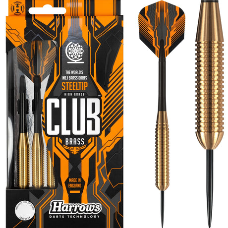 Harrows Club Brass Darts - Steel Tip - Solid Precision Brass - S06 - 22g 22g