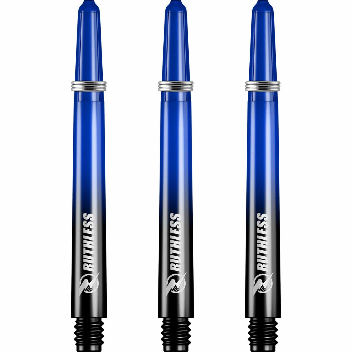 Ruthless Deflectagrip Plus Dart Shafts - Polycarbonate Stems with Springs - Blue Medium