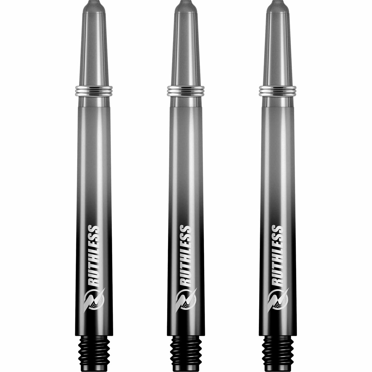 Ruthless Deflectagrip Plus Dart Shafts - Polycarbonate Stems with Springs - Smokey Medium